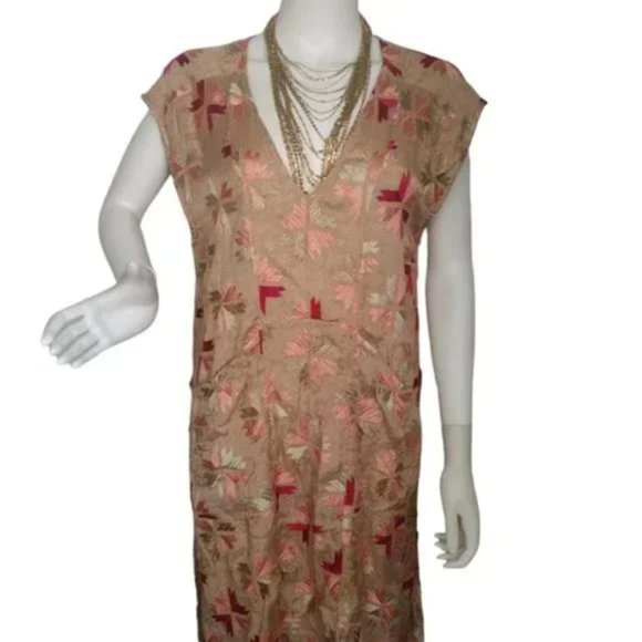 Free People Boho Embroidered Long Tunic Top Women Size 4 - Picture 5 of 9